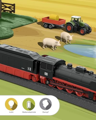 Märklin My World Farm 29344 - Locomotora eléctrica de Remolque (55 cm, con Vapor de Agua Real y Muchos Accesorios, para niños a Partir de 3 años)