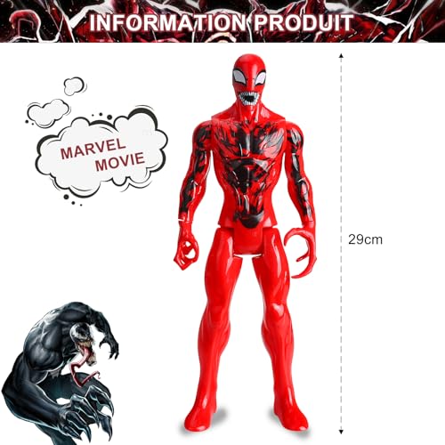 Marvel Carnage Figura, Marvel Venom Titan Hero Series Juguetes, Titan Hero Serie Carnage Action Figur, Figura de Acción de 30 cm del Superhéroe para Niños de 4 Años (Marvel Carnage)