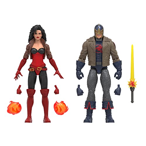 Marvel Hasbro Legends Series, Marvel'S Black Knight y Marvel'S Sersi, 60.º Aniversario de Vengadores, Figura de acción de 15 cm