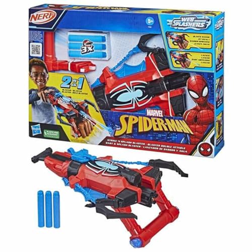 Marvel Spider-Man, Lanzador de Dardos y Agua, Juguetes de superhéroes, A Partir de 5 años, Lanzador Nerf Spider-Man, Lanza Agua