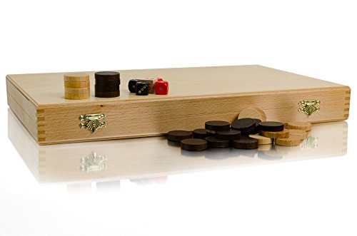 Master of Chess Classic Backgammon Juego de Mesa de Madera en Casete de Haya (40 x 50 con Incrustaciones)