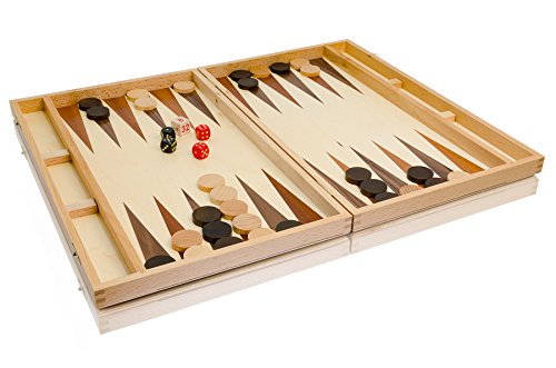 Master of Chess Classic Backgammon Juego de Mesa de Madera en Casete de Haya (40 x 50 con Incrustaciones)