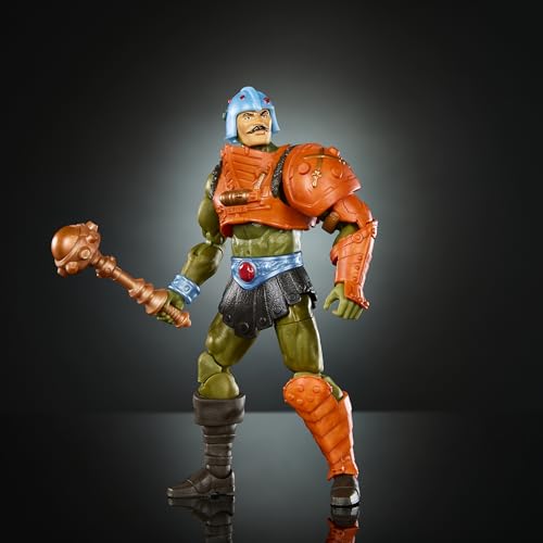 Masters of the Universe Masterverse New Eternia Man-At-Arms Figura de acción, 30 articulaciones, cabeza intercambiable, manos y maza, juguete MOTU