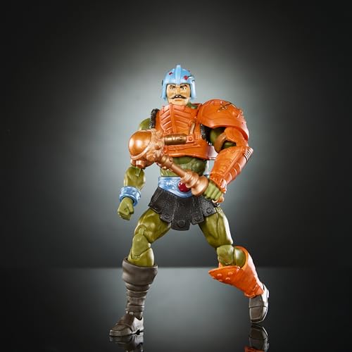 Masters of the Universe Masterverse New Eternia Man-At-Arms Figura de acción, 30 articulaciones, cabeza intercambiable, manos y maza, juguete MOTU