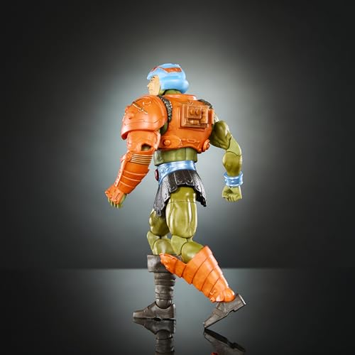 Masters of the Universe Masterverse New Eternia Man-At-Arms Figura de acción, 30 articulaciones, cabeza intercambiable, manos y maza, juguete MOTU