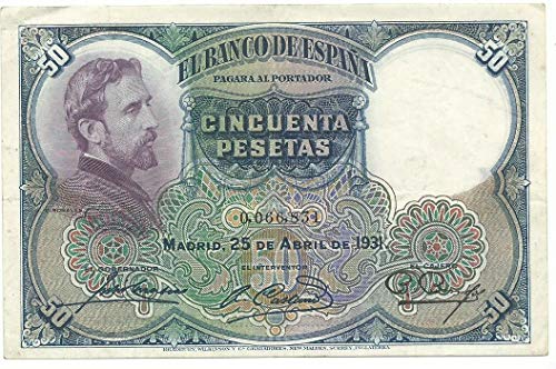 Matidia ESPAÑA II REPÚBLICA Billete Original 50 PESETAS 1931 E. Rosales