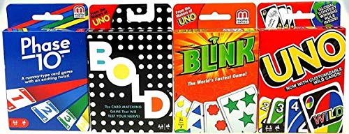 Mattel Juegos de 8 juegos de cartas Mega Pack - Uno, Fase 10, DOS, Mad Gab, etc