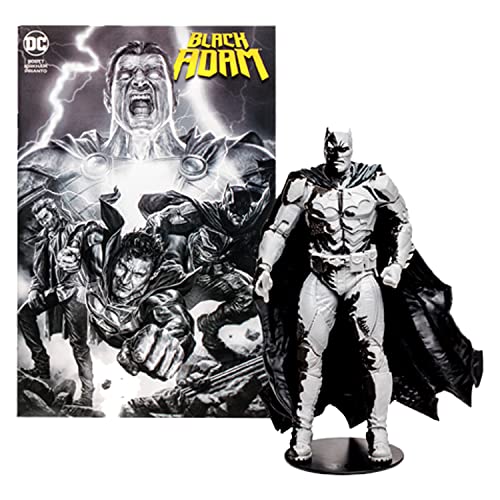 McFarlane Figura de Acción DC Direct Figura Batman con Comic Black Adam Variante Line Art (GOLD LABEL) Multicolor TM15893