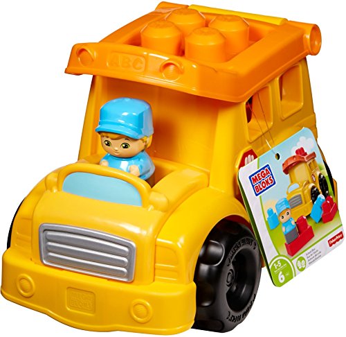 Mega Bloks- Autocar del Cole, Juego de Bloques de construcción, Multicolor (Mattel DYT59)