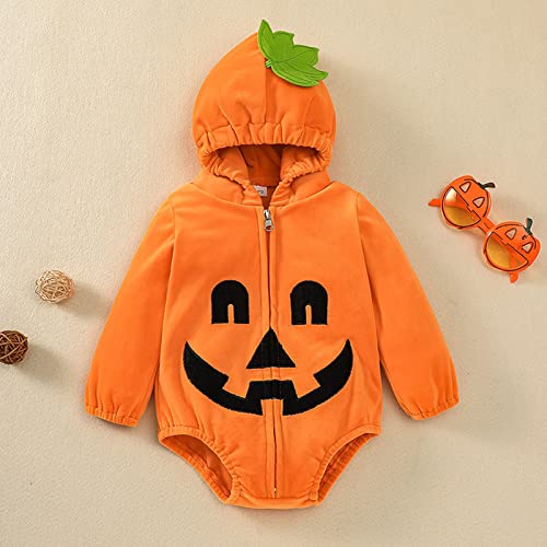 MeiLyviba Disfraz de Halloween para niños, diseño de rayas, estampado de rayas, mono y sombrero, cómic, disfraz de fantasma, artículos de papelería, pelele para bebé, unisex, juego de ropa divertida