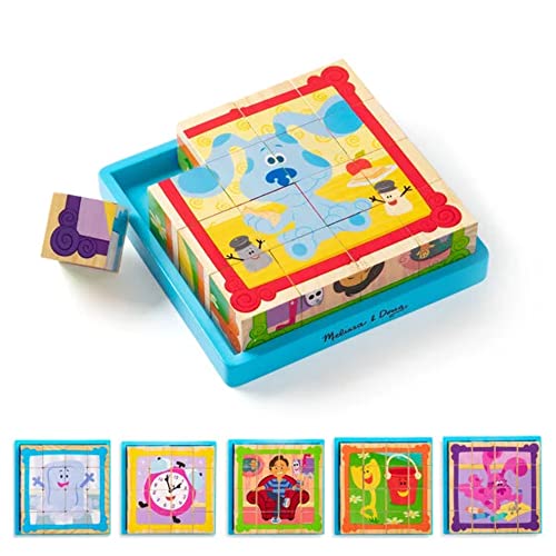 Melissa & Doug Blue's Clues & You! Cubo Rompecabezas de Madera (16 Piezas)