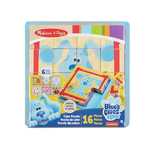 Melissa & Doug Blue's Clues & You! Cubo Rompecabezas de Madera (16 Piezas)