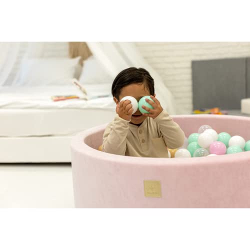 MEOWBABY 50 ∅ 7Cm Bolas Certificadas para Niños Bolas de Baño de Colores Bolas de Plástico para Niños Piscina Fabricadas en EU Burdeos