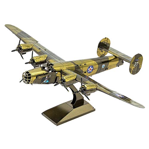 Metal Earth Puzzle 3D Avión Bombardero B-24 Liberator. Rompecabezas de Metal de Aviación. Maquetas para Construir para Adultos Nivel Desafiante de 13.34 x 20.96 x 6.48 Cms