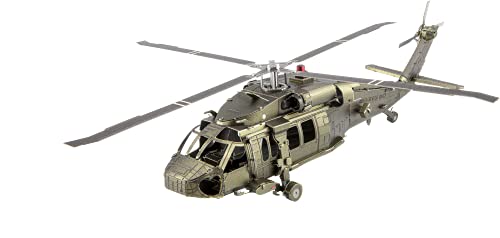 Metal Earth Puzzle 3D Helicóptero UH-60 Black Hawk. Rompecabezas de Metal de Aviación. Maquetas para Construir para Adultos Nivel Desafiante de 12.7 x 11.43 x 3.81 Cms