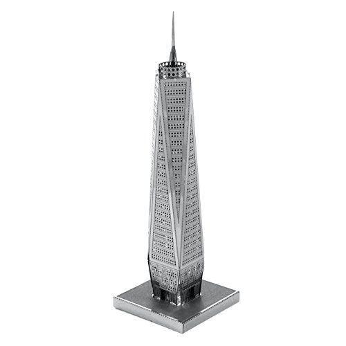 Metal Earth Puzzle 3D One World Trade Center. Rompecabezas de Metal de Arquitectura. Maquetas para Construir para Adultos Nivel Principiante de 3.6 x 3.6 x 10 Cms