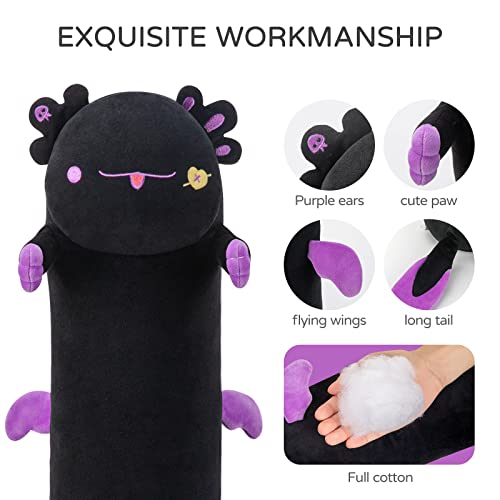 Mewaii 90CM Largo Axolotl de Peluche Almohada Suave y Cómoda Peluche Axolotl Cojines de Felpa Perfectos para Regalo