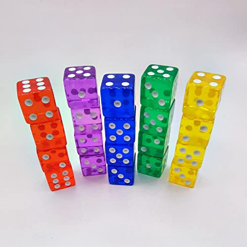 Milageto 50 Unids 16mm Juego de Dados de 6 Caras Juego Estándar Dados Niños para Juegos de Mesa Juegos de Dados Juegos de Matemáticas para Aula con Caja de