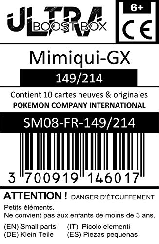 Mimiqui-GX (Mimikyu-GX) 149/214 - #myboost X Soleil & Lune 8 Tonnerre Perdu - Box de 10 Cartas Pokémon Francés