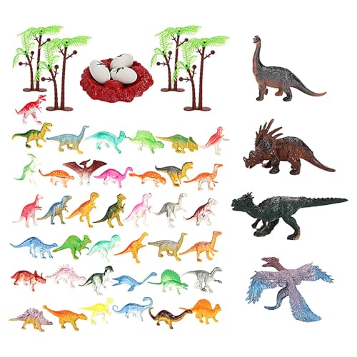 Mini figuras de dinosaurios,Juego de figuras de dinosaurios realistas | Juguetes de dinosaurio con huevos de dinosaurio y caja de almacenamiento, recuerdo de fiesta, regalo para niños y niñas Tongfeng