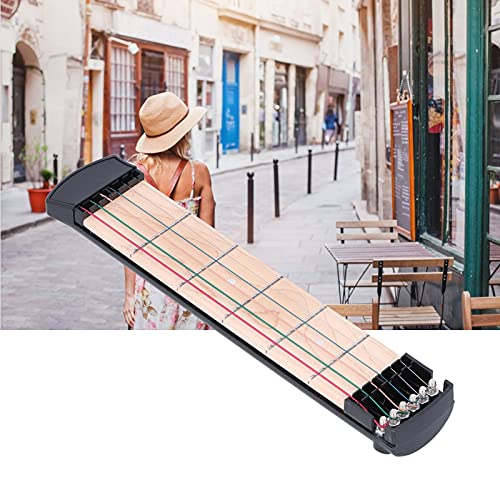 Mini guitarra, entrenador de acordes de guitarra liviano de 6 cuerdas conveniente para amantes de la guitarra para principiantes(Six frets color string pocket guitar, blue)