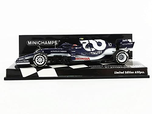 Minichamps 417210710 1:43 Scuderia Alphatauri Honda AT2-Pierre Gasly-3rd Azerbaiyán GP 2021 Coche en Miniatura Coleccionable, Multicolor