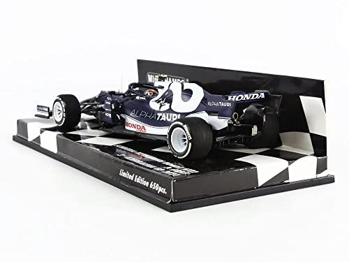 Minichamps 417210710 1:43 Scuderia Alphatauri Honda AT2-Pierre Gasly-3rd Azerbaiyán GP 2021 Coche en Miniatura Coleccionable, Multicolor