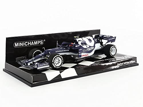 Minichamps 417210710 1:43 Scuderia Alphatauri Honda AT2-Pierre Gasly-3rd Azerbaiyán GP 2021 Coche en Miniatura Coleccionable, Multicolor