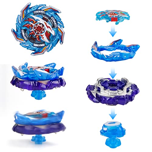 MINISOISO Beyblade Peonzas with Launcher Asas, de Batalla Burst Gyro Set, Juguetes Clásicos Regalo para Niños Adultos, Beyblade B-160 B-153 B-159 B-157, 4 Beyblade, 2 Transmisor