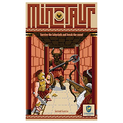 Minotaur Lynnvander Studios, trabaja juntos para romper la maldición del minotauro y escapar del laberinto en este juego de mesa cooperativo de 8 bits, 14 jugadores, tiempo de juego de 45 minutos, a