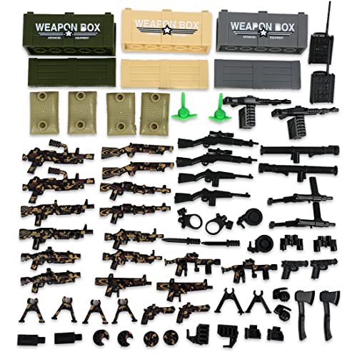 MISINI Juego de armas militares SWAT,WW2 Ejército Guerra Militar Soldado Policía Armas Juguetes Armas Militar Guerra Partes Compatible con Grandes Marcas Bloques de Construcción