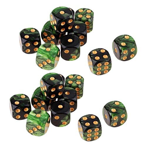 misppro 20 dados de seis caras con puntos de juego de mesa D6 para juego