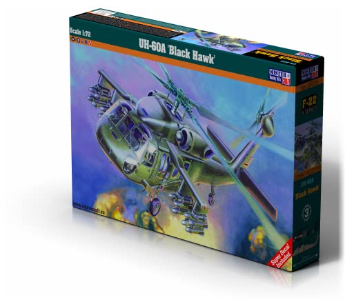 Mistercraft MISTER CRAFT HOBBY KITS UH-60 A Black Hawk - Maqueta de plástico (escala 1:72, incluye pegamento, modelo de plástico, instrucciones de construcción, 274 x 220 mm)