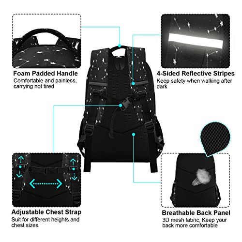 Mnsruu Star Constellations - Mochila grande para viajes, escuela, escuela, hombro, bolsa de viaje