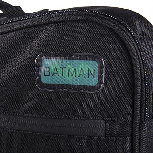 Mochila Bandolera Niño de Batman Con Bolsillo Superior y Lateral, Asa Bandolera Ajustable | Licencia Oficial DC