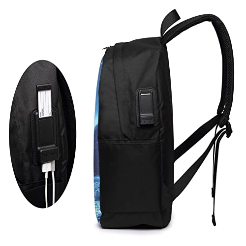 Mochila de viaje para laptop de 17 pulgadas, mochila escolar para estudiantes universitarios, mochila de luna de montaña para hombres y mujeres, luna de montaña, #308