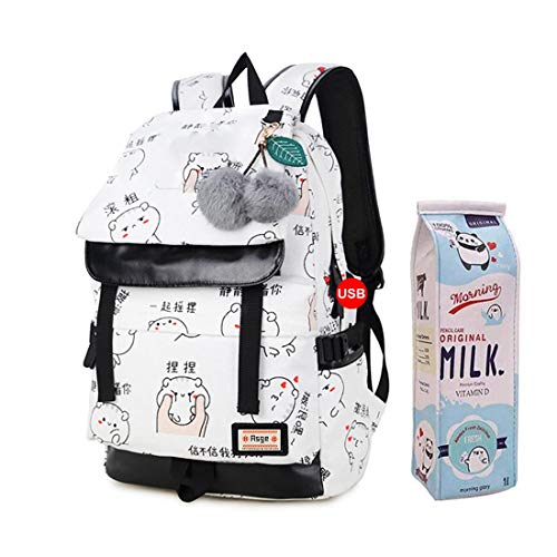 Mochila Escolar de Nylon de Moda para Mujer Mochila con Estampado Kawaii Mochila Escolar Niñas Mochila Impermeable Casual Mochila Escolar Adolescente Mochila Impermeable