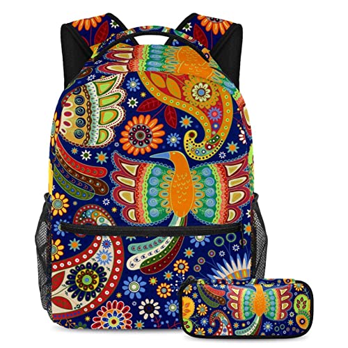 Mochila escolar estuche conjunto militar alas del ejército bandera americana bolsa de libros para estudiantes, Multicolor 5, Medium