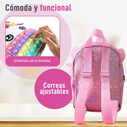 Mochila Infantil de Unicornio para Bebé en la Guardería – Mochila Escolar Pequeña – Juguetes de Regalo de Cumpleaños y Comunión para Niña 1 a 8 Años