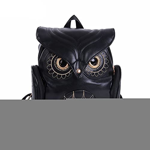 Moda linda OWL mochila mujeres dibujos animados escuela bolsas para niñas adolescentes caso práctico familia, Le Noir, Talla única