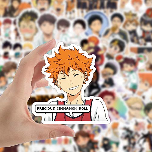 Modou Pegatinas de Anime Haikyuu 100 Piezas Pegatinas de Vinilo a Prueba de Agua para niños Adolescentes Adultos para Botellas de Agua teléfono portátil