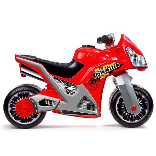 MOLTO | Moto Correpasillos Cross Premium Roja + Casco Rojo MLT | Moto Corre Pasillos Todo Terreno | Juguetes Infantiles Seguros y Resistentes | Fomenta el Sano Desarrollo de Niños y Niñas | + 18 Meses