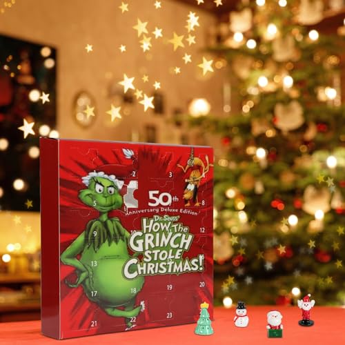MONCAP Calendario de Adviento de Navidad Grinch 2023, calendario de Adviento de 24 días, Navidad, cuenta atrás con figura Grinch, juguete sorpresa, regalos de Navidad para niños, niñas