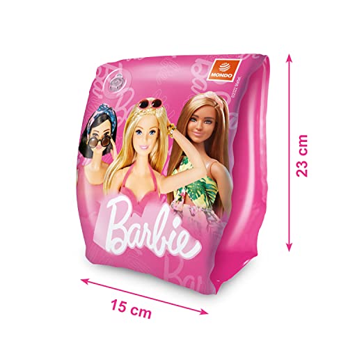 Mondo Toys - BARBIE Arm Bands - Manguitos para niños - Material PVC - Apto para niños de 2 a 6 años con Peso 6-20 kg - 16936