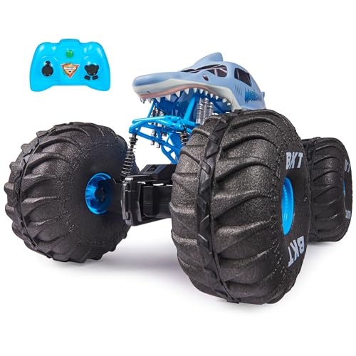 Monster Jam, camión Monstruo Todoterreno Mega Megalodon Oficial por Control Remoto, Escala 1:6, Juguetes para niños y niñas a Partir de 4 años