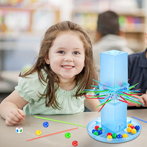 Moslate Tirar del Palo | Kerplunk Game Stick Juegos para niños con Cuentas, Palos y Unidad Juego | Los Juegos Mesa para niños 8 a 12 años ayudan a desarrollar una Estrecha interacción