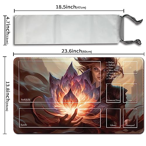 MPLR BOARD GAME Juego de mesa MTG Playmat + bolsa impermeable gratuita, bordes cosidos, superficie de goma suave, MTG PlayMat with Zones (original Black Lotus and Chandra Playmat)