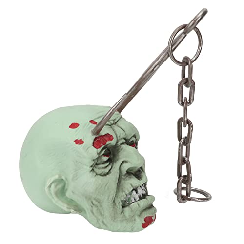 Mrisata Cabeza colgante de Halloween aterradora de plástico sangrienta cabeza colgante para fiesta, cabeza cortada, zombi, aterrador, Halloween, accesorios realistas para colgar, cabeza sangrienta,