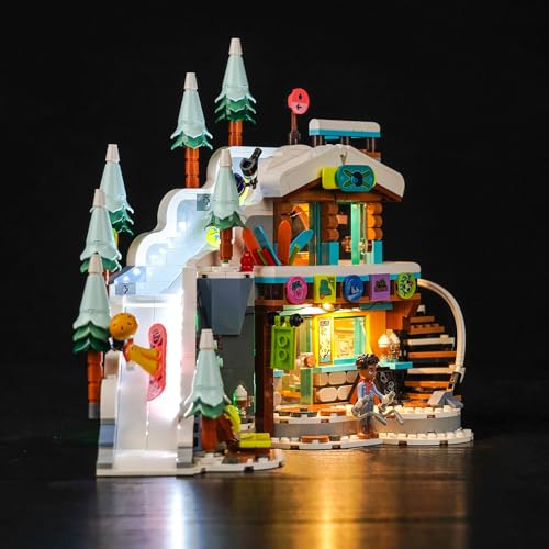 Music Version Kit de luz para Lego Friends Holiday Ski Slope and Café 41756 (no Lego), juego de iluminación LED para Lego Holiday Ski Slope and Café Juguetes creativos