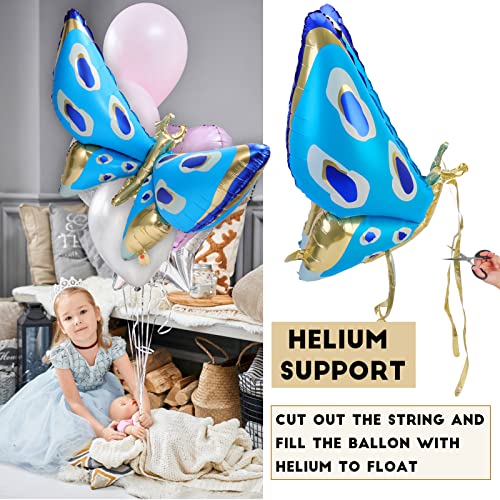 MWOOT Grand Papillon Ballons, 4 Pièces Fée Ailes Ballons Aluminium,Ballons Ailes pour Fête Anniversaire Enfants Déguisement Fée Décor Carnaval, Enfants Noël Halloween Déguisement